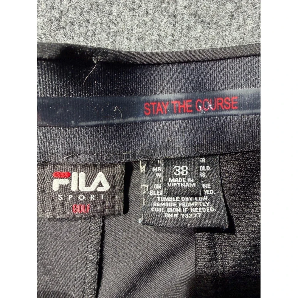 Fila Sport Golf Shorts Mens 38 Black Flat Front Performance Polyester RN 73277